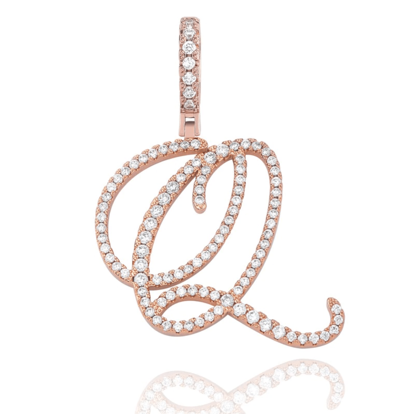 CUSTOM CURSIVE LETTER PENDANT 18K - ICECI