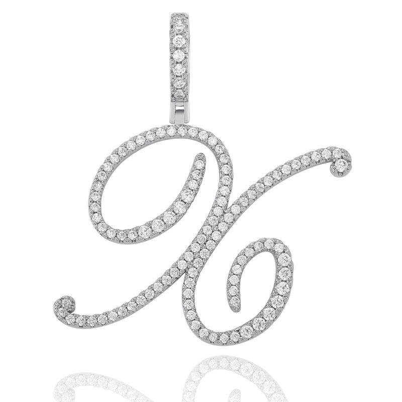 CUSTOM CURSIVE LETTER PENDANT 18K - ICECI