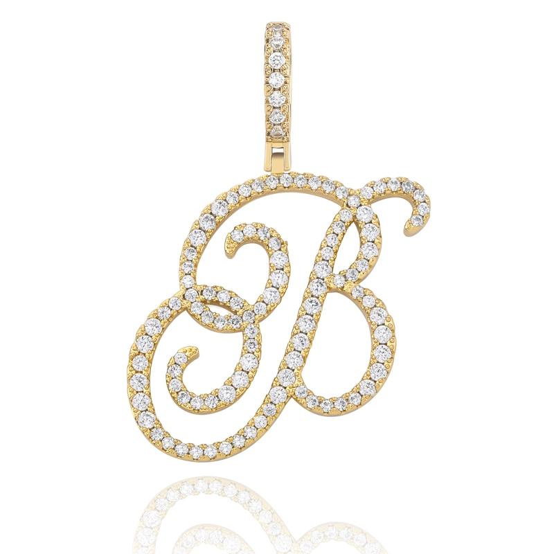 CUSTOM CURSIVE LETTER PENDANT 18K - ICECI