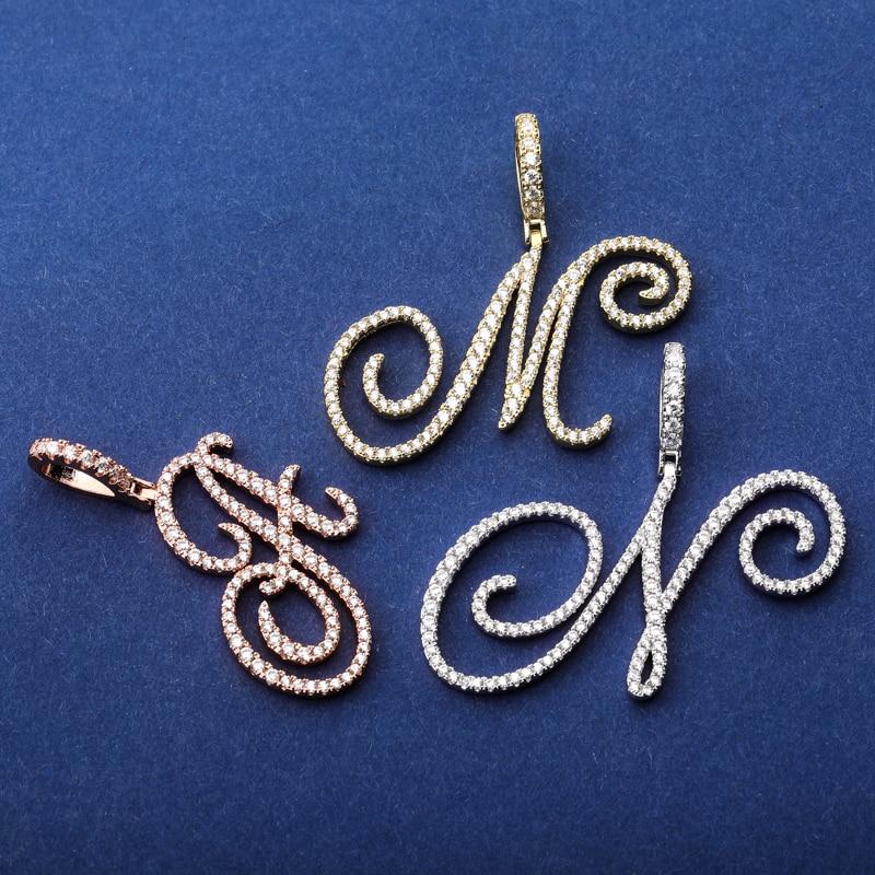 CUSTOM CURSIVE LETTER PENDANT 18K - ICECI