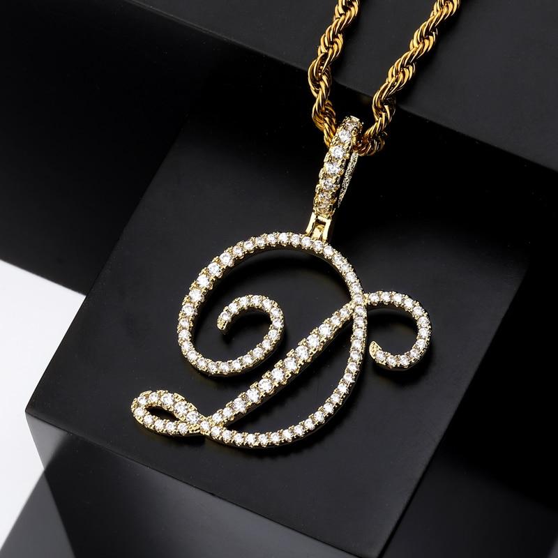 CUSTOM CURSIVE LETTER PENDANT 18K - ICECI