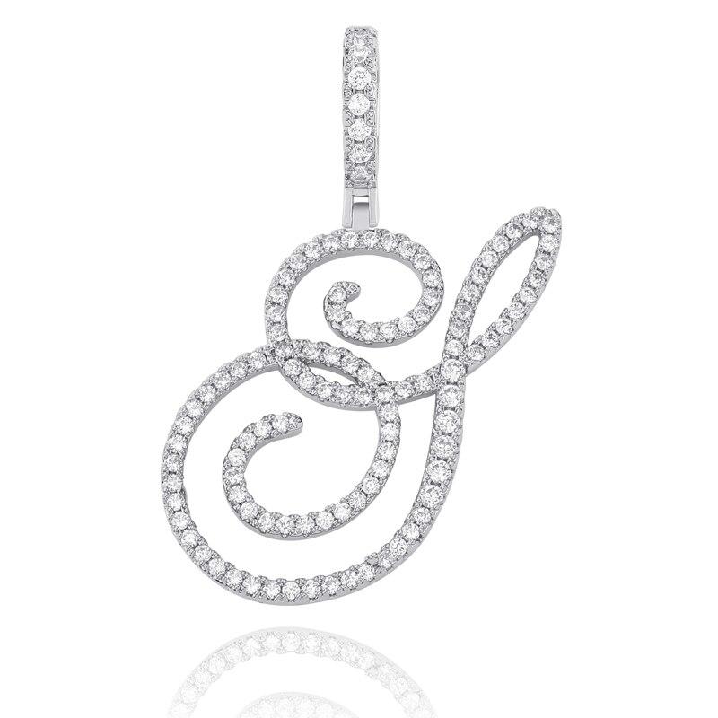 CUSTOM CURSIVE LETTER PENDANT 18K - ICECI