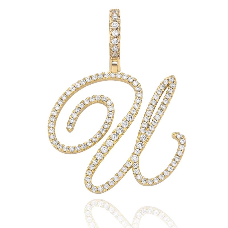 CUSTOM CURSIVE LETTER PENDANT 18K - ICECI