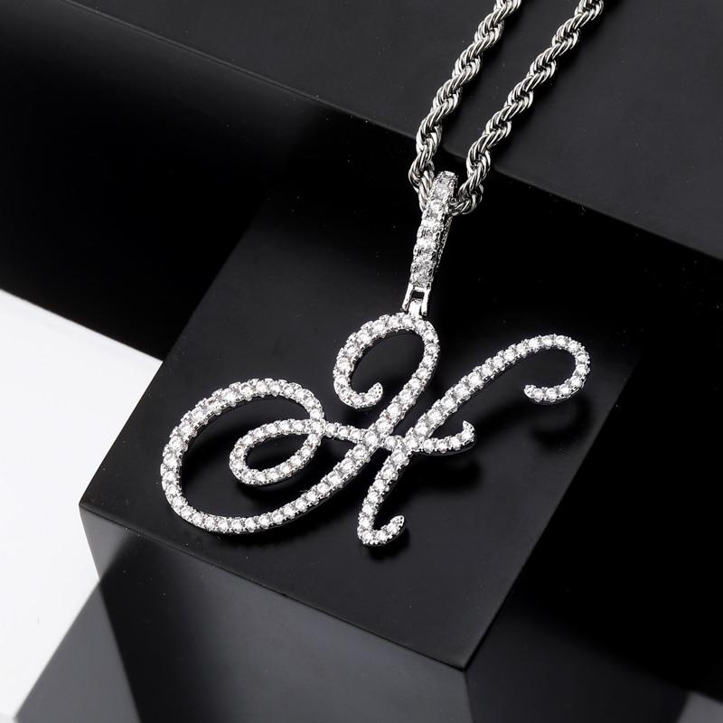 CUSTOM CURSIVE LETTER PENDANT 18K - ICECI