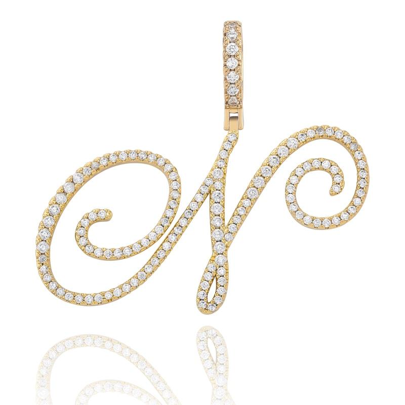 CUSTOM CURSIVE LETTER PENDANT 18K - ICECI