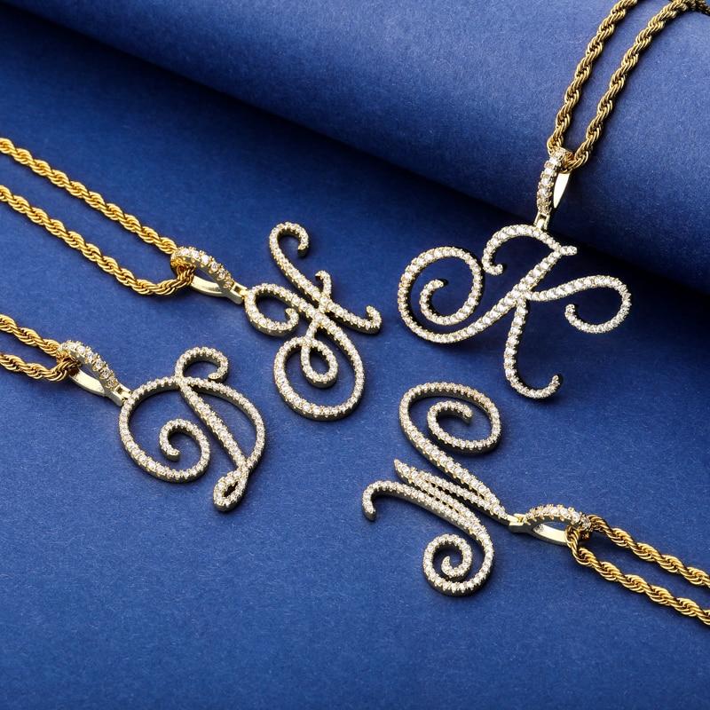 CUSTOM CURSIVE LETTER PENDANT 18K - ICECI