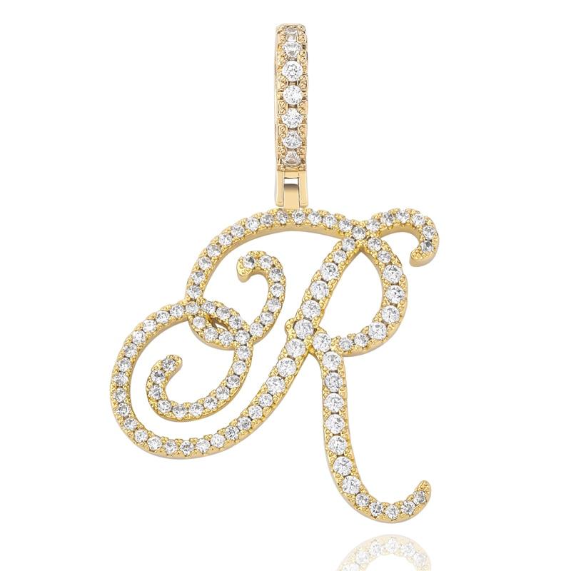 CUSTOM CURSIVE LETTER PENDANT 18K - ICECI