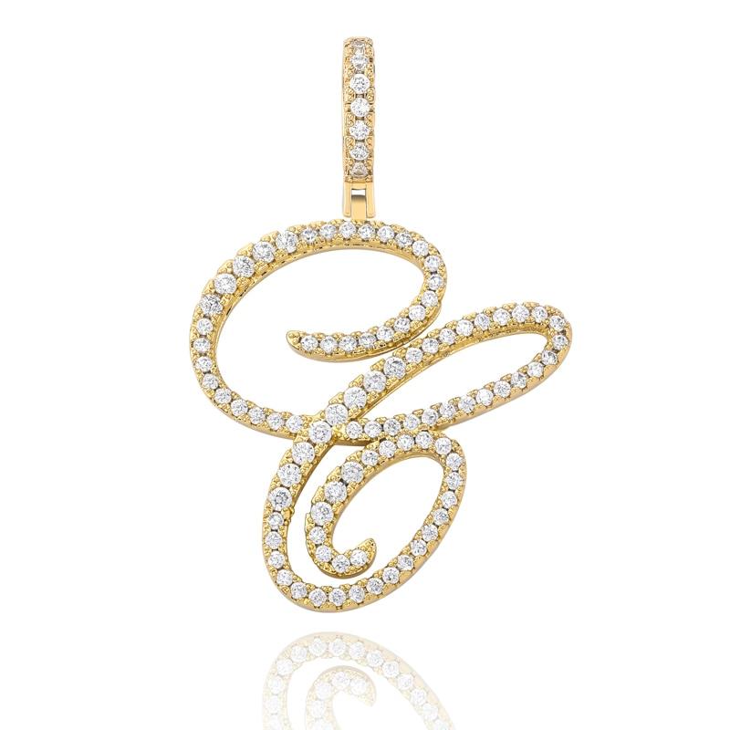 CUSTOM CURSIVE LETTER PENDANT 18K - ICECI