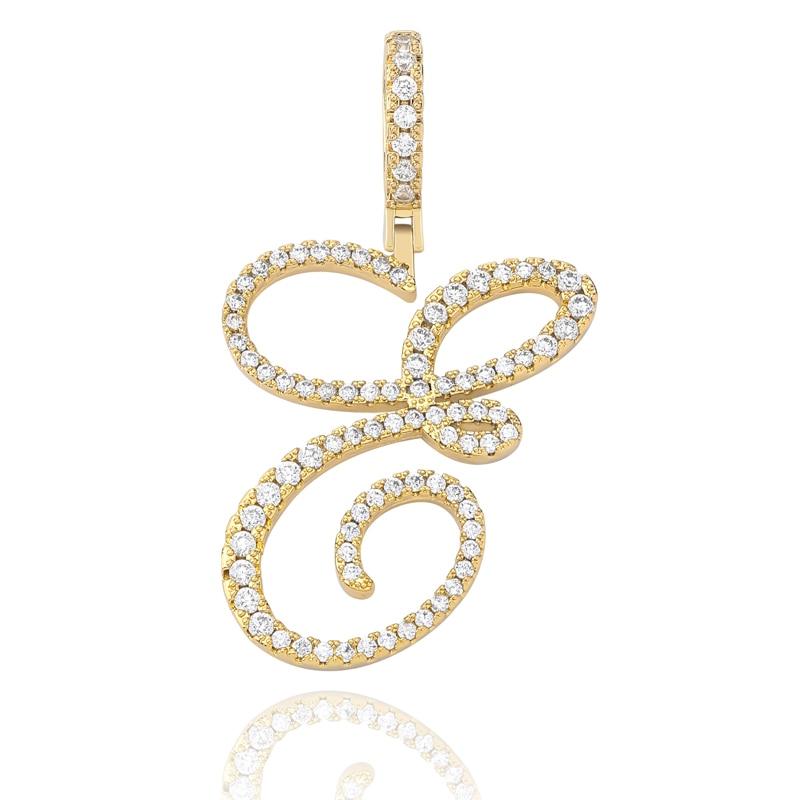 CUSTOM CURSIVE LETTER PENDANT 18K - ICECI