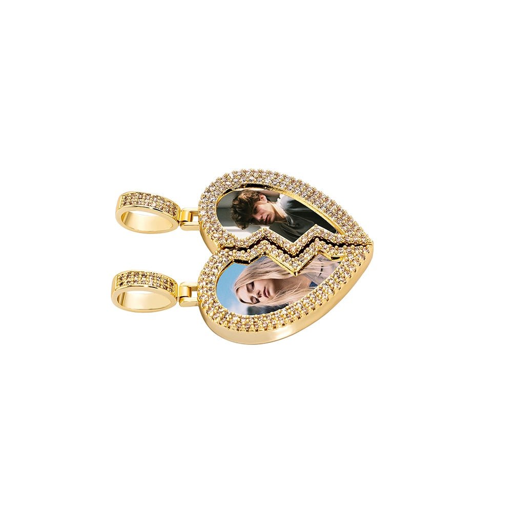 Custom Heartbreak Magnetic Photo Pendant 14K - ICECI