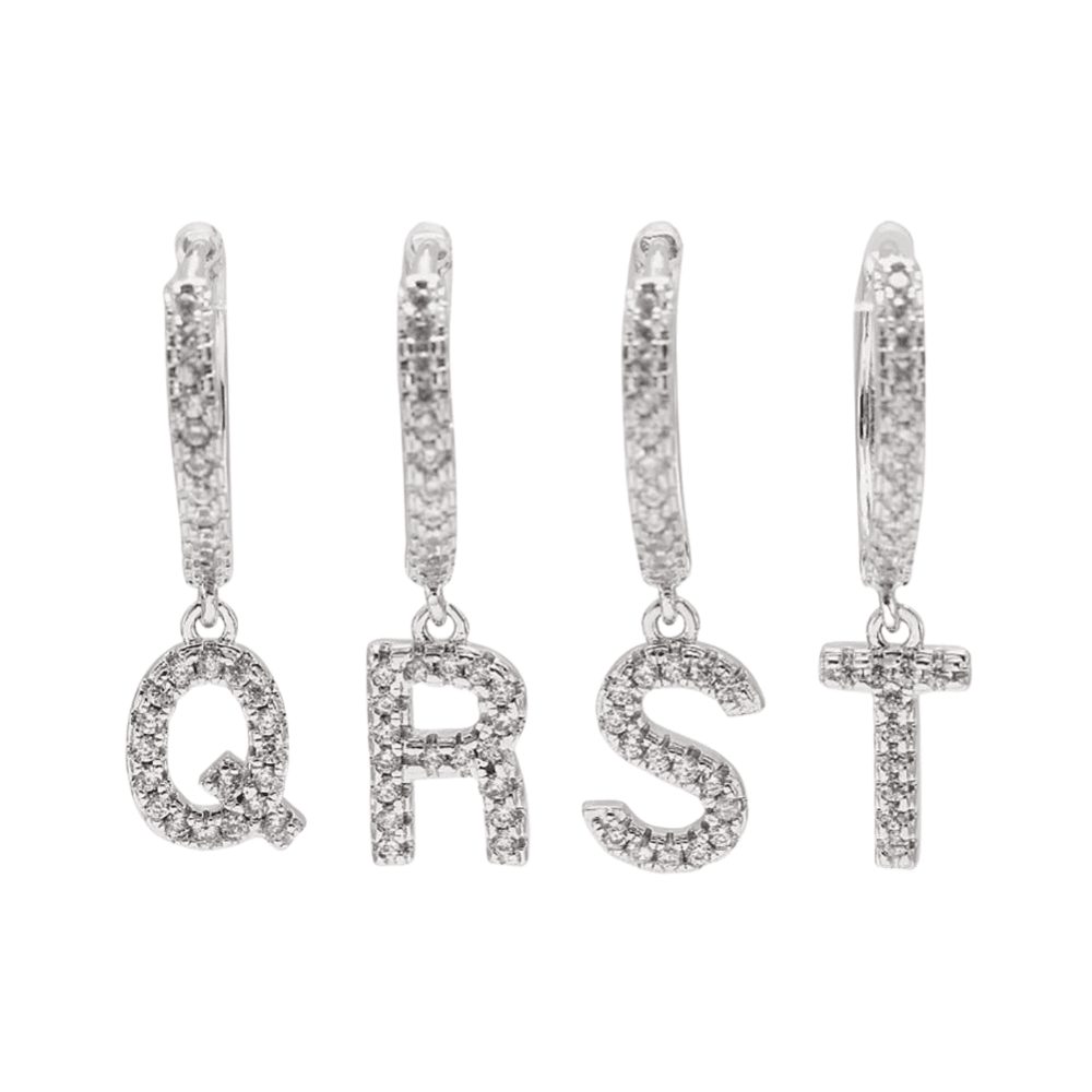 CUSTOM ICY LETTER DROP EARRINGS 14K - ICECI