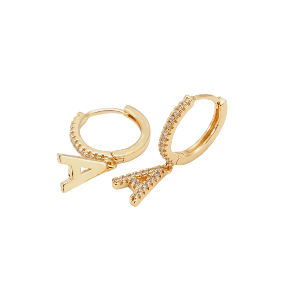 CUSTOM ICY LETTER DROP EARRINGS 14K - ICECI