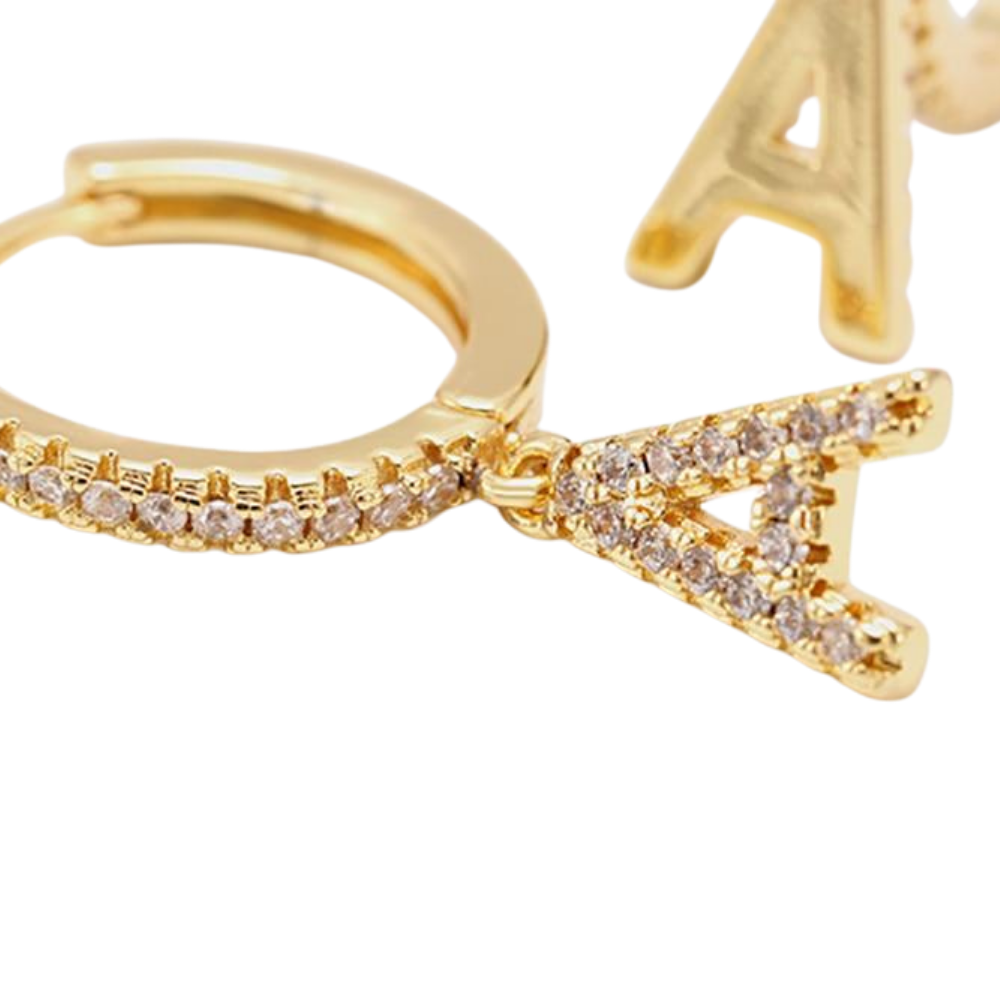 CUSTOM ICY LETTER DROP EARRINGS 14K - ICECI