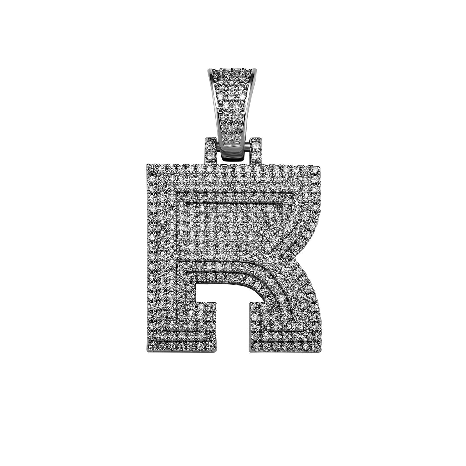 Custom Micro Pave Letter Pendant 14K - ICECI