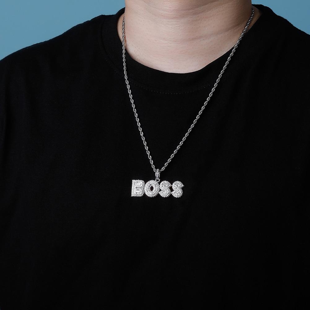 CUSTOM MULTI-LAYER BAGUETTE FONT PENDANT 14K - ICECI