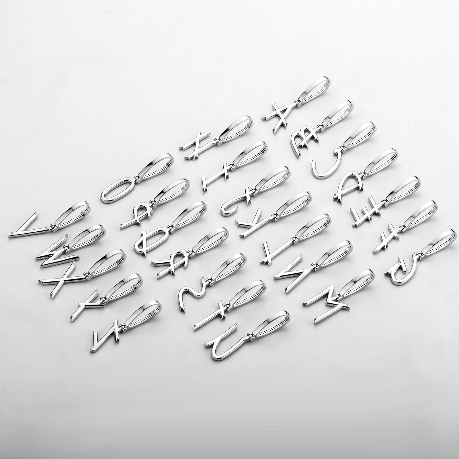 CUSTOM NEW BRUSH LETTER PENDANT 14K - ICECI