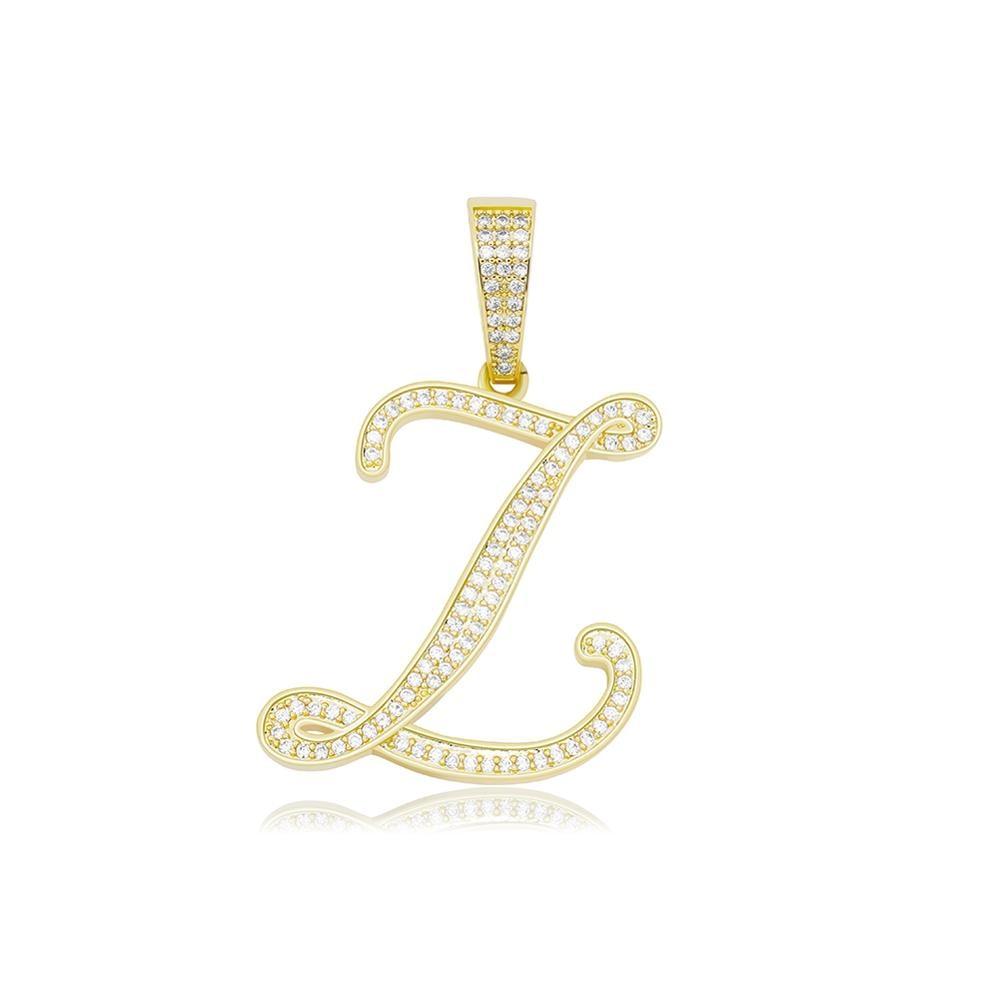 CUSTOM SCRIPT LETTER PENDANT 14K - ICECI