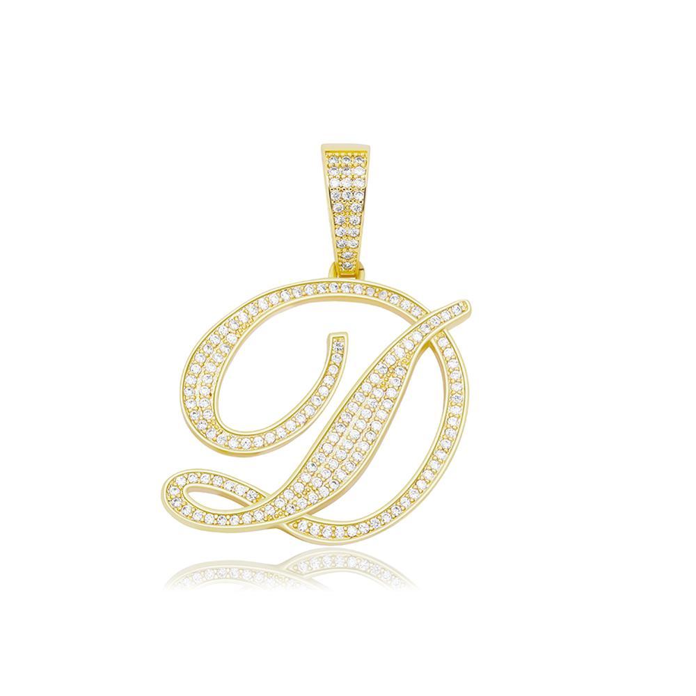 CUSTOM SCRIPT LETTER PENDANT 14K - ICECI