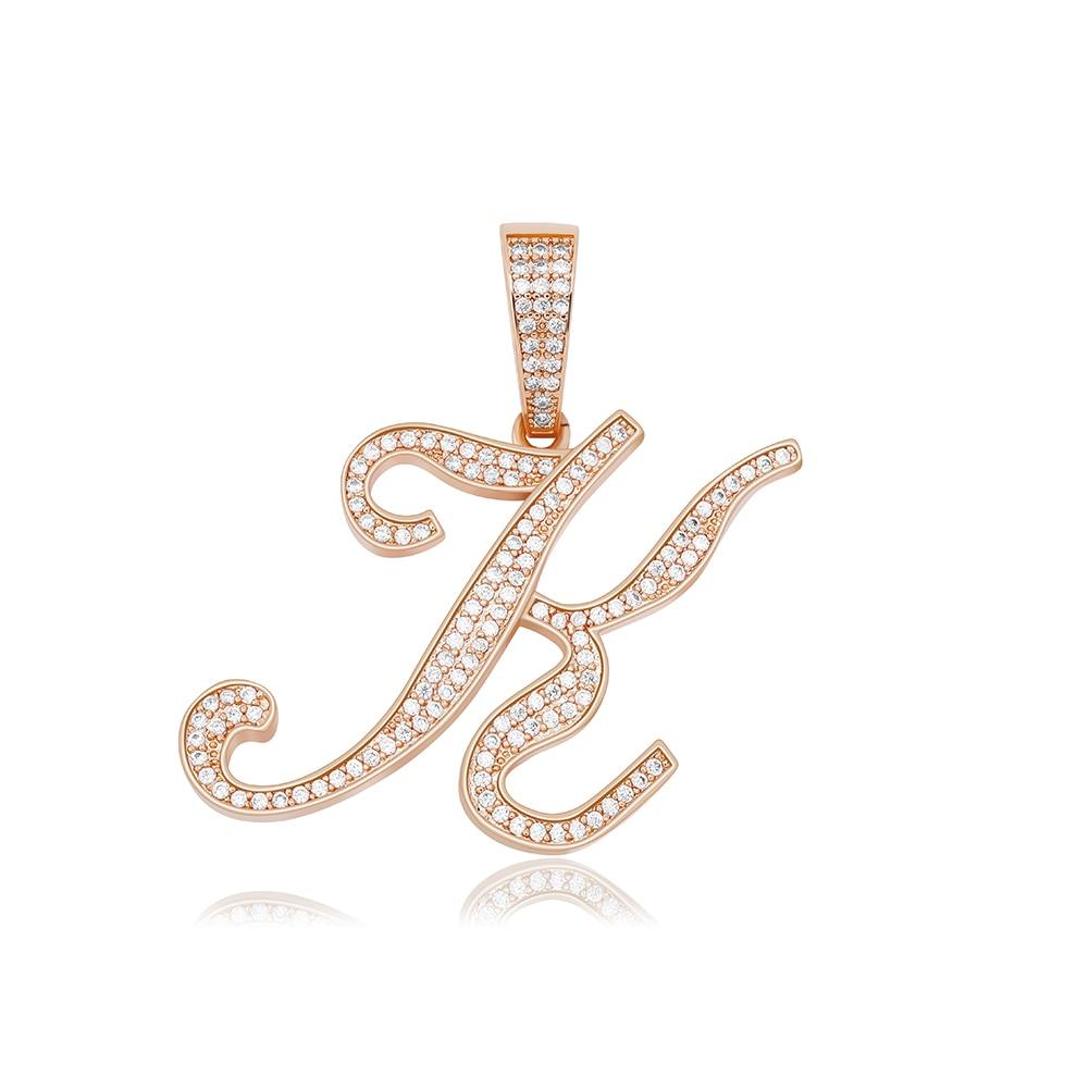 CUSTOM SCRIPT LETTER PENDANT 14K - ICECI