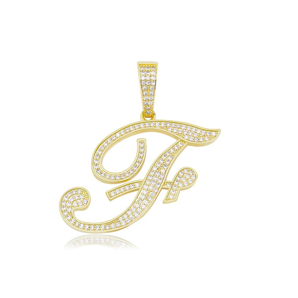 CUSTOM SCRIPT LETTER PENDANT 14K - ICECI