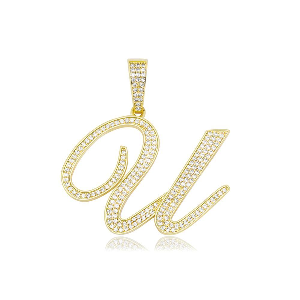 CUSTOM SCRIPT LETTER PENDANT 14K - ICECI