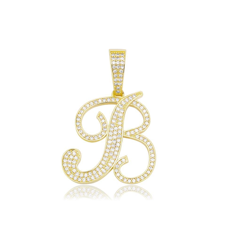CUSTOM SCRIPT LETTER PENDANT 14K - ICECI
