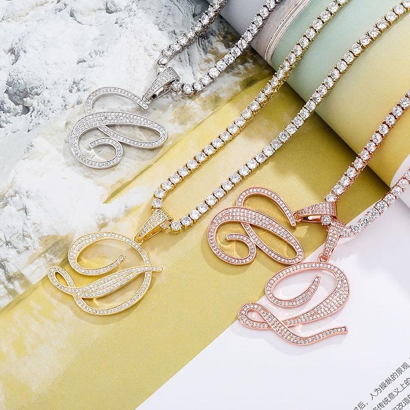 CUSTOM SCRIPT LETTER PENDANT 14K - ICECI