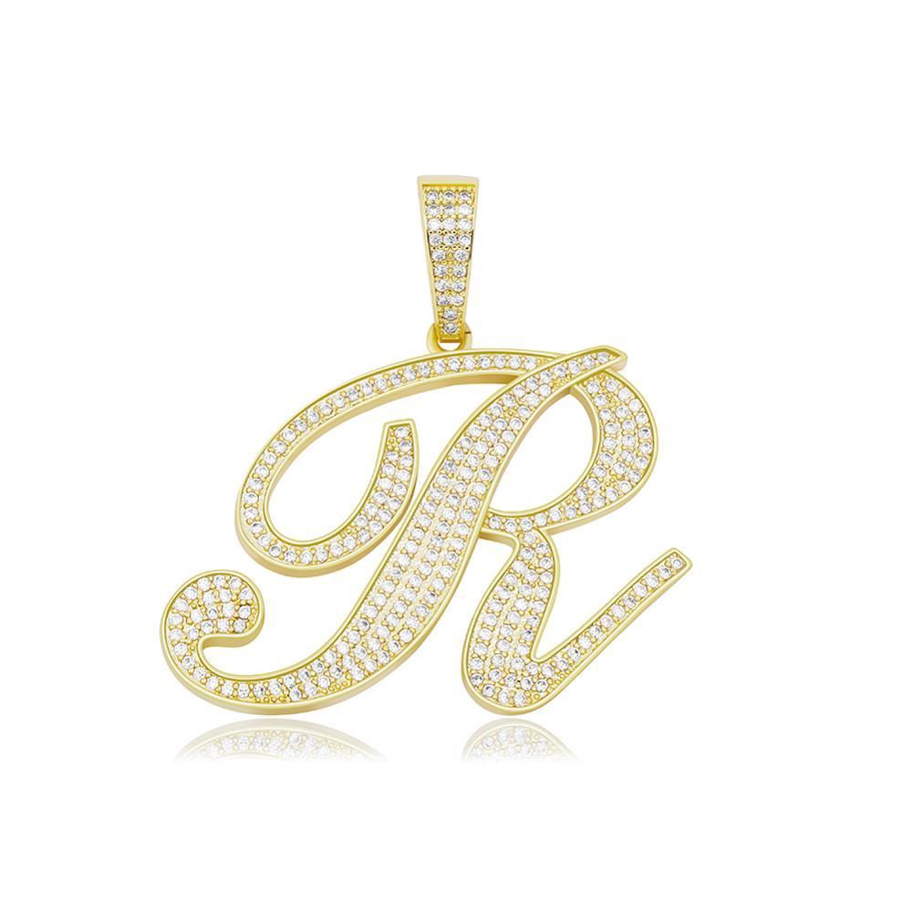 CUSTOM SCRIPT LETTER PENDANT 14K - ICECI