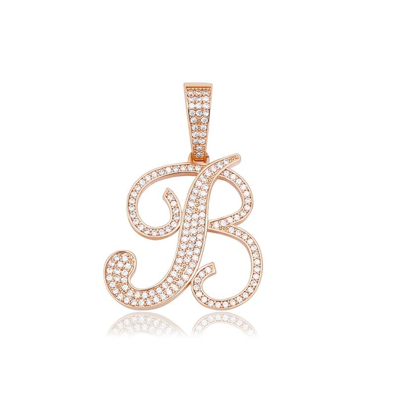 CUSTOM SCRIPT LETTER PENDANT 14K - ICECI