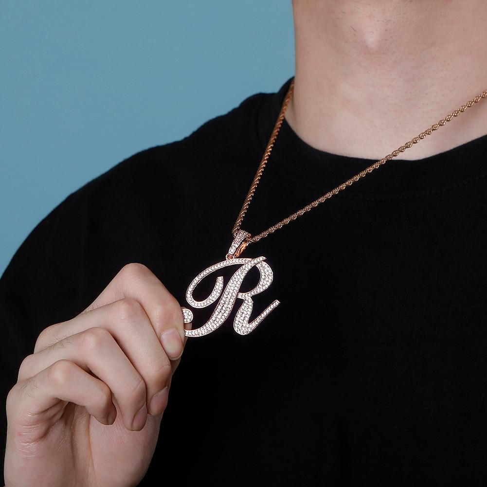 CUSTOM SCRIPT LETTER PENDANT 14K - ICECI