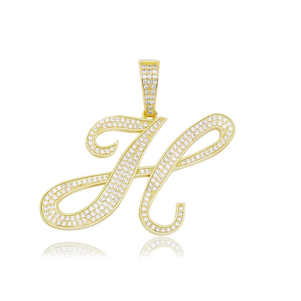 CUSTOM SCRIPT LETTER PENDANT 14K - ICECI