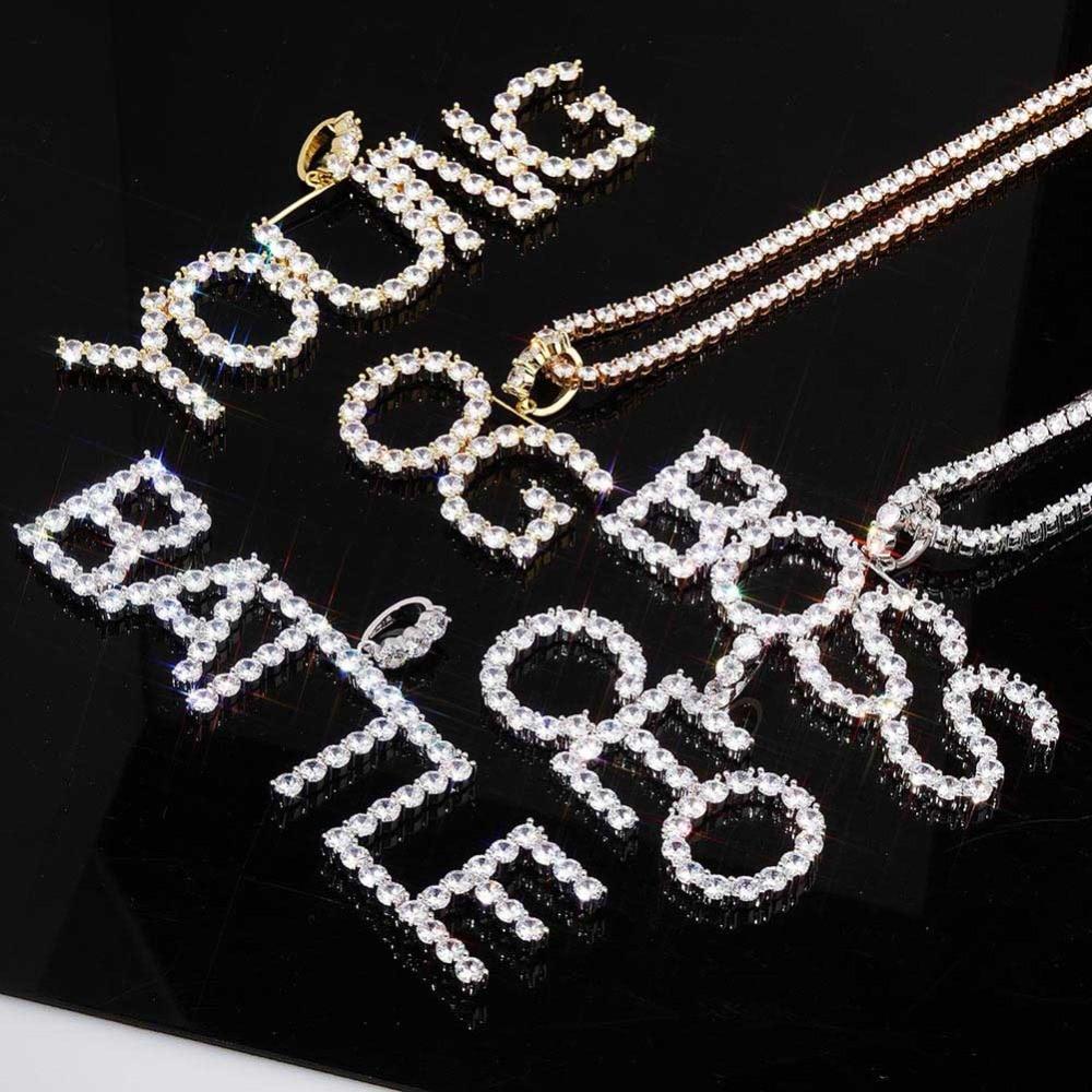 CUSTOM TENNIS FONT PENDANT 18K - ICECI