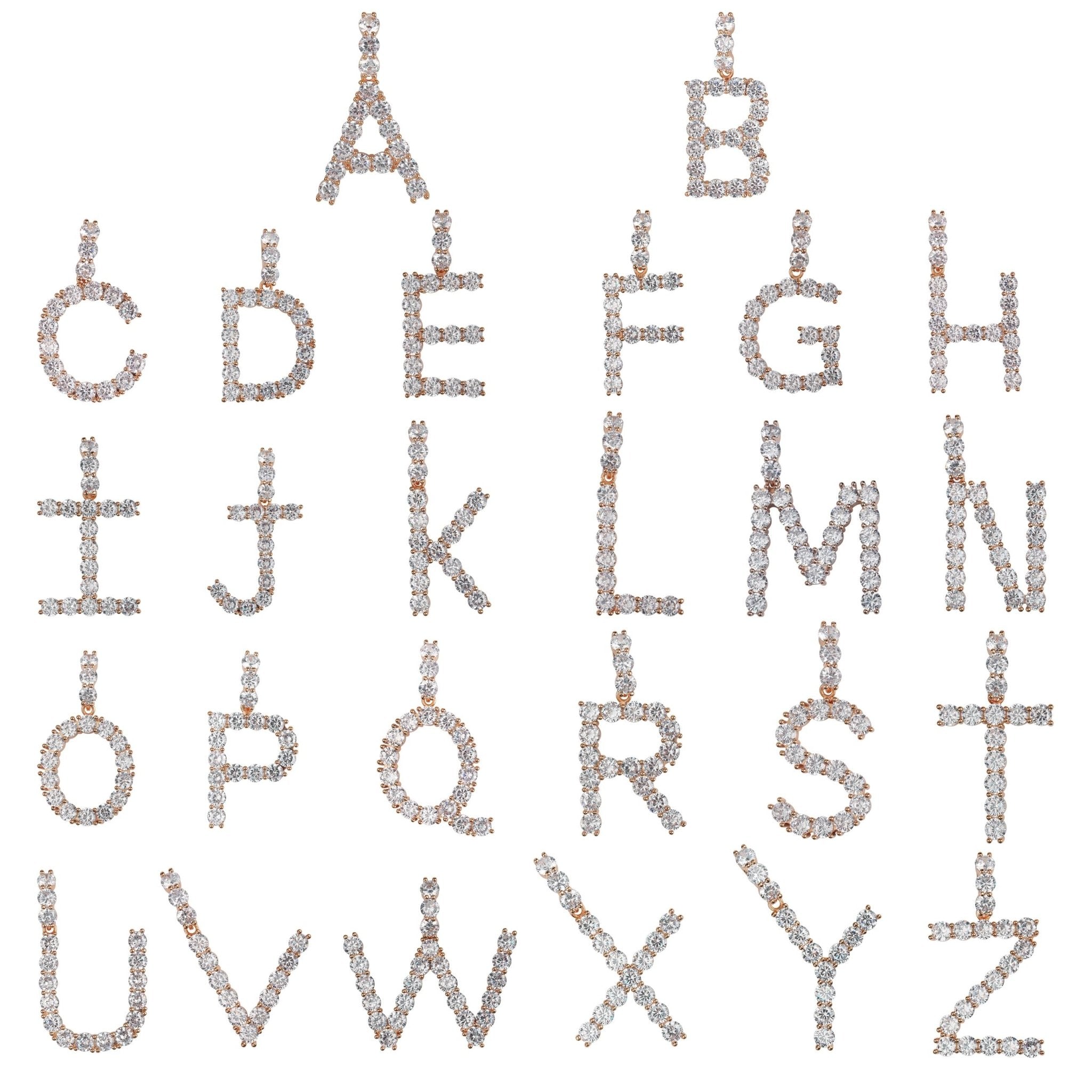 CUSTOM TENNIS FONT PENDANT 18K - ICECI