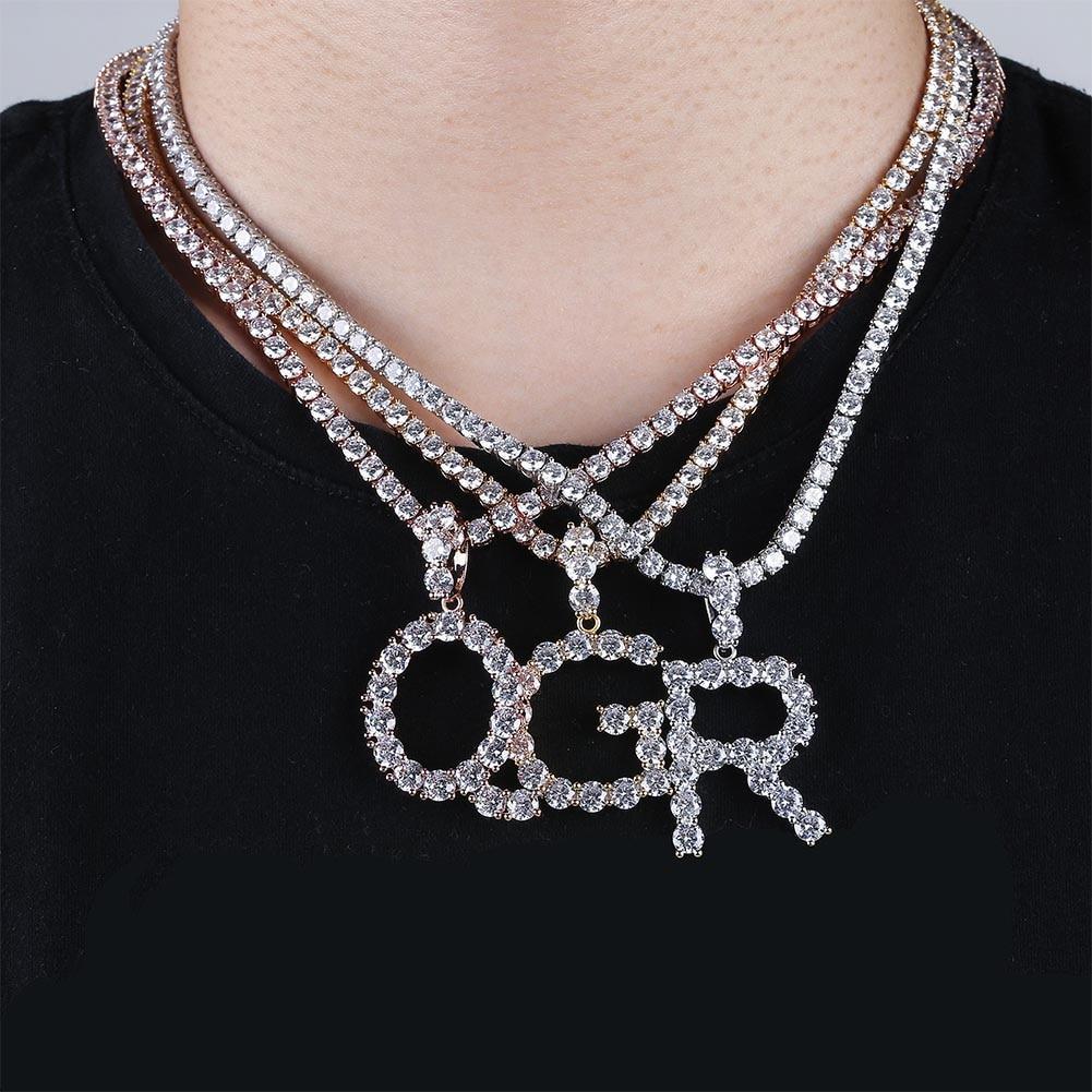 CUSTOM TENNIS FONT PENDANT 18K - ICECI