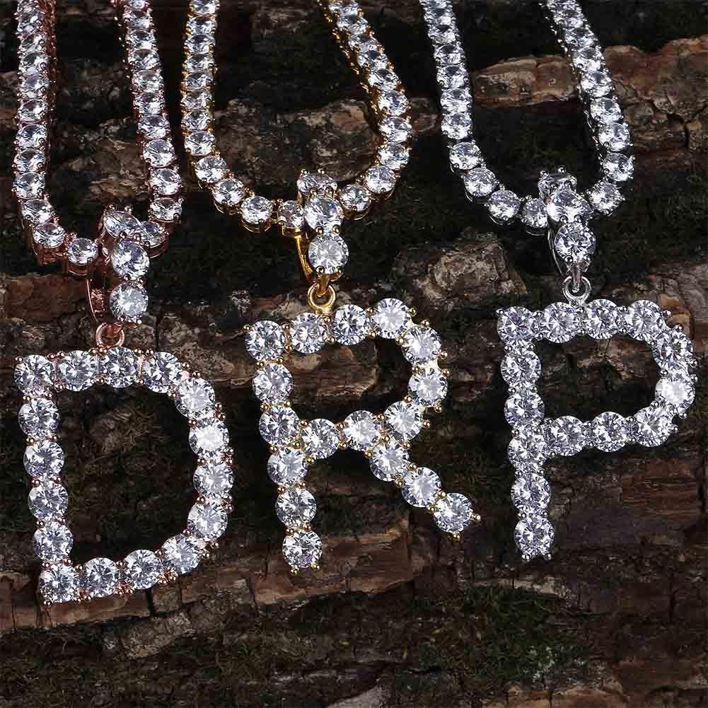 CUSTOM TENNIS LETTER PENDANT 14K - ICECI