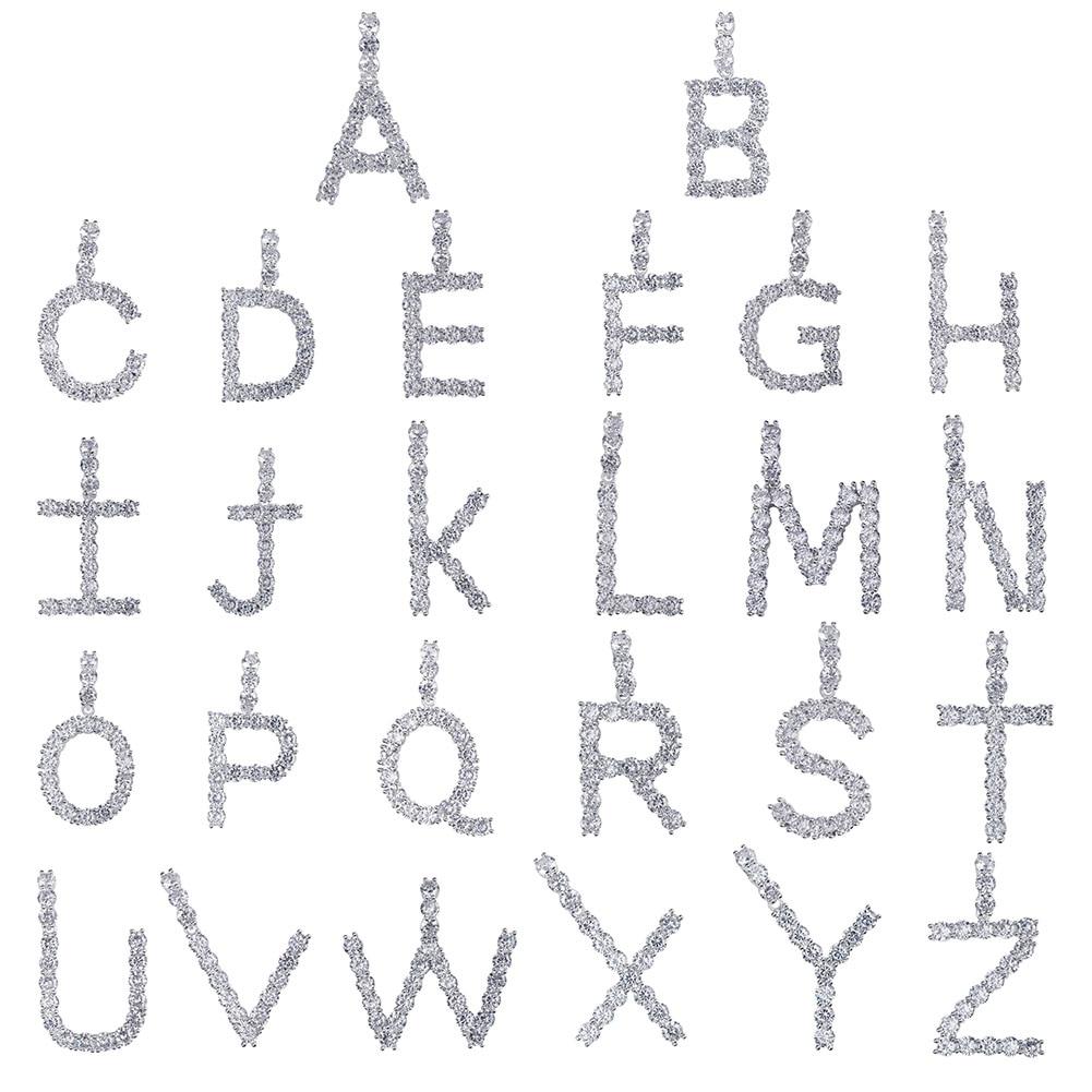 CUSTOM TENNIS LETTER PENDANT 14K - ICECI
