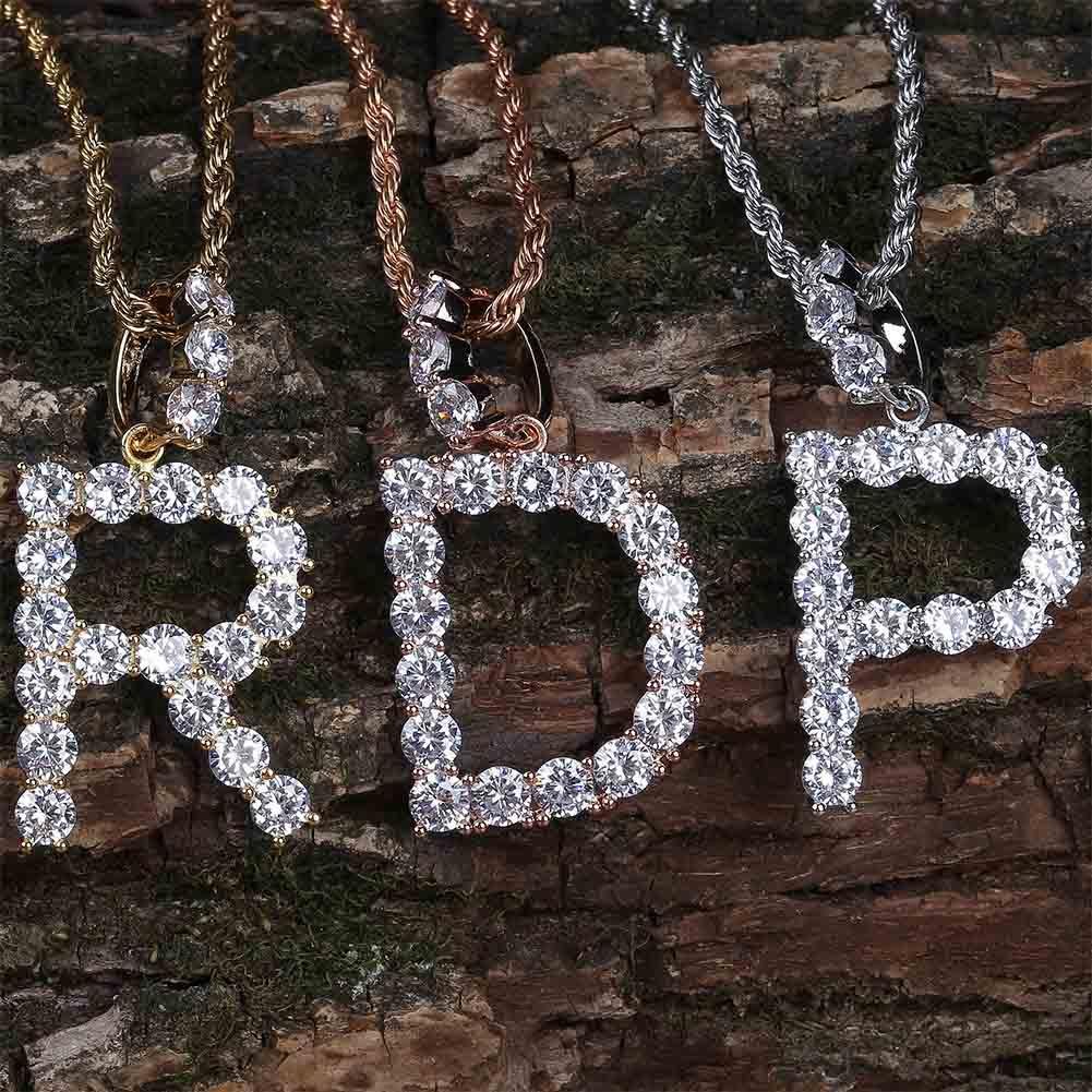 CUSTOM TENNIS LETTER PENDANT 14K - ICECI