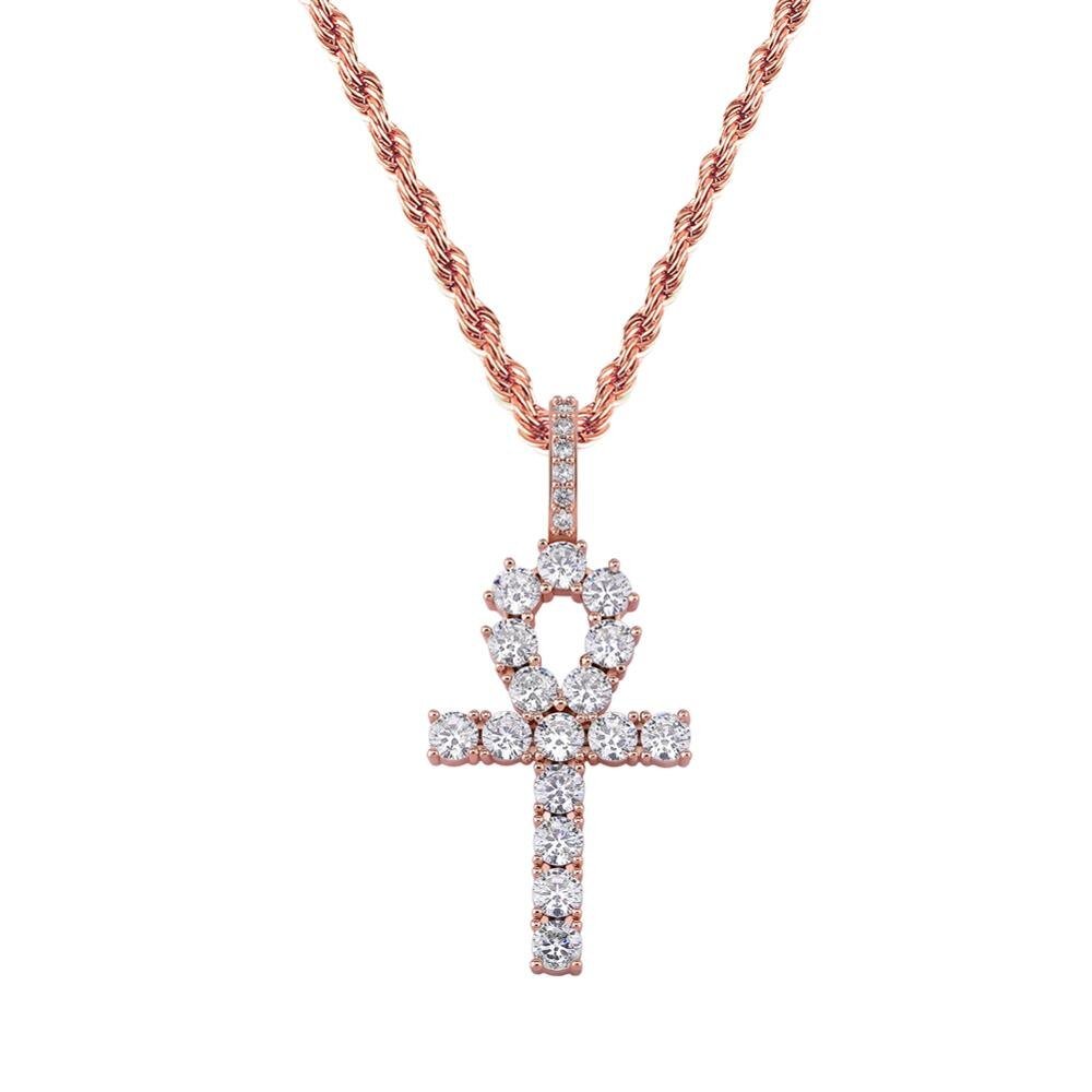 Diamond Ankh Cross Pendant 18K - ICECI