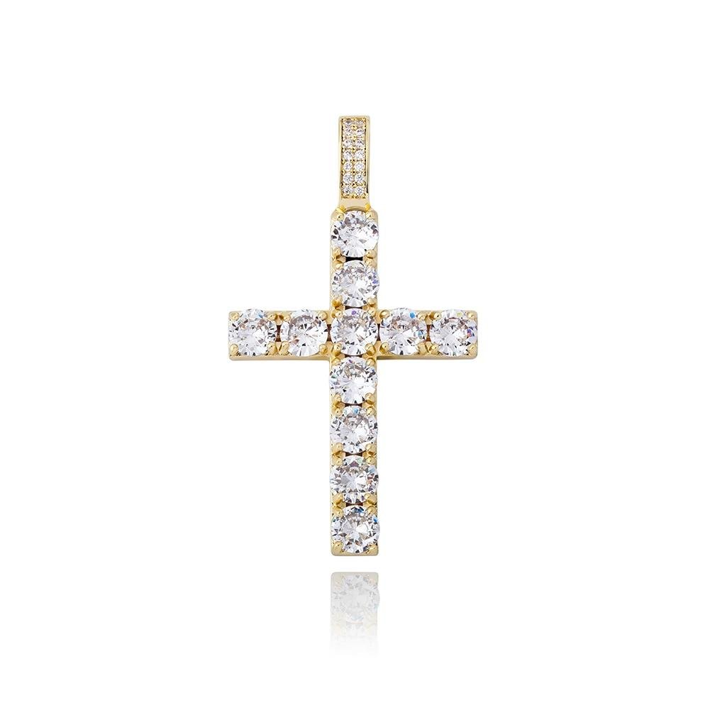 DIAMOND CROSS PENDANT 14K - ICECI