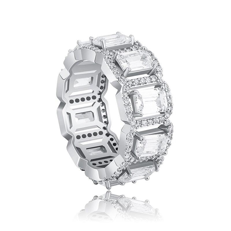 EMERALD HALO ETERNITY RING 14K - ICECI