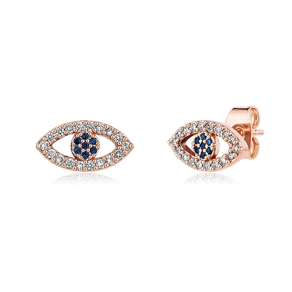 Evil Eye Stud Earrings 14K - ICECI