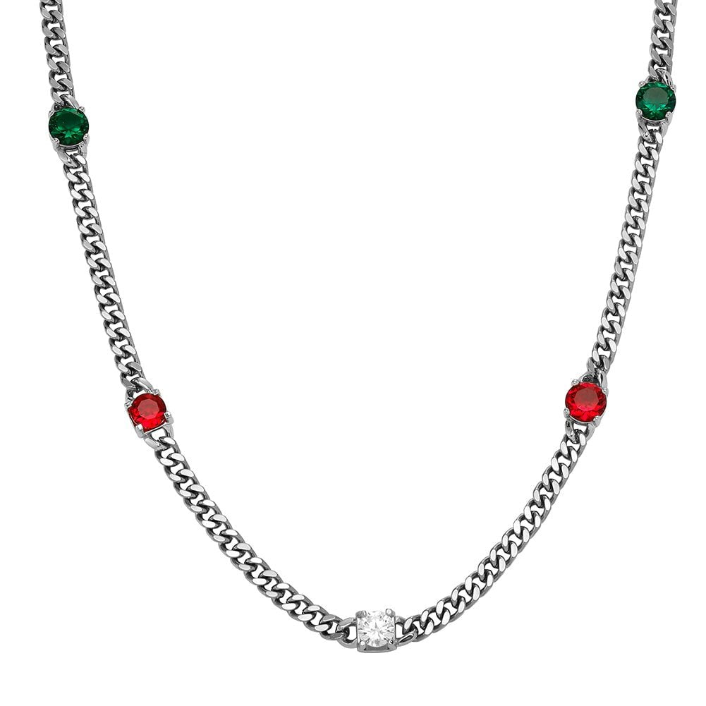 Gemstone Station Pearl Tail Cuban Chain 14K - ICECI