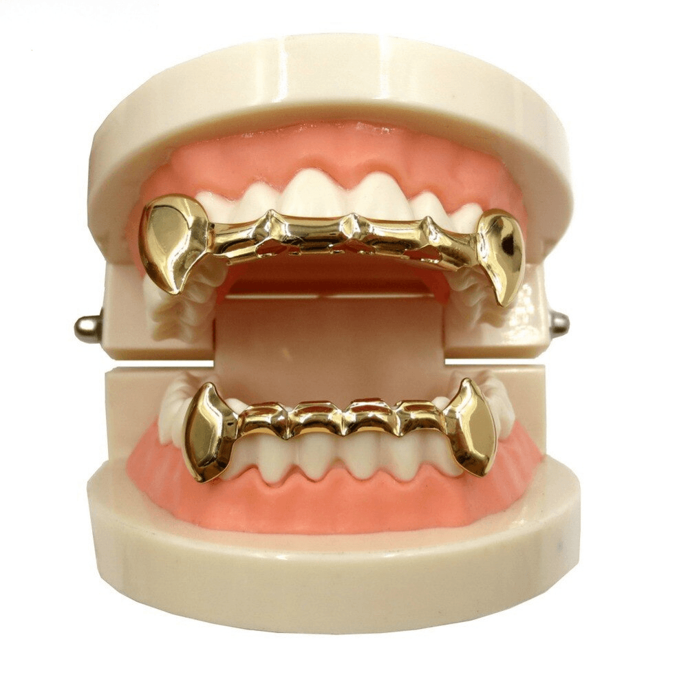HALF TEETH VAMPIRE FANG GRILLZ 14K - ICECI