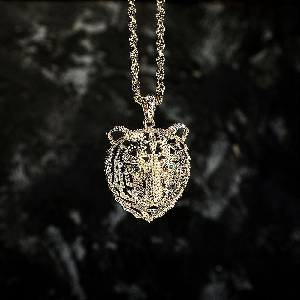Hollow Lion Head Pendant 14K - ICECI