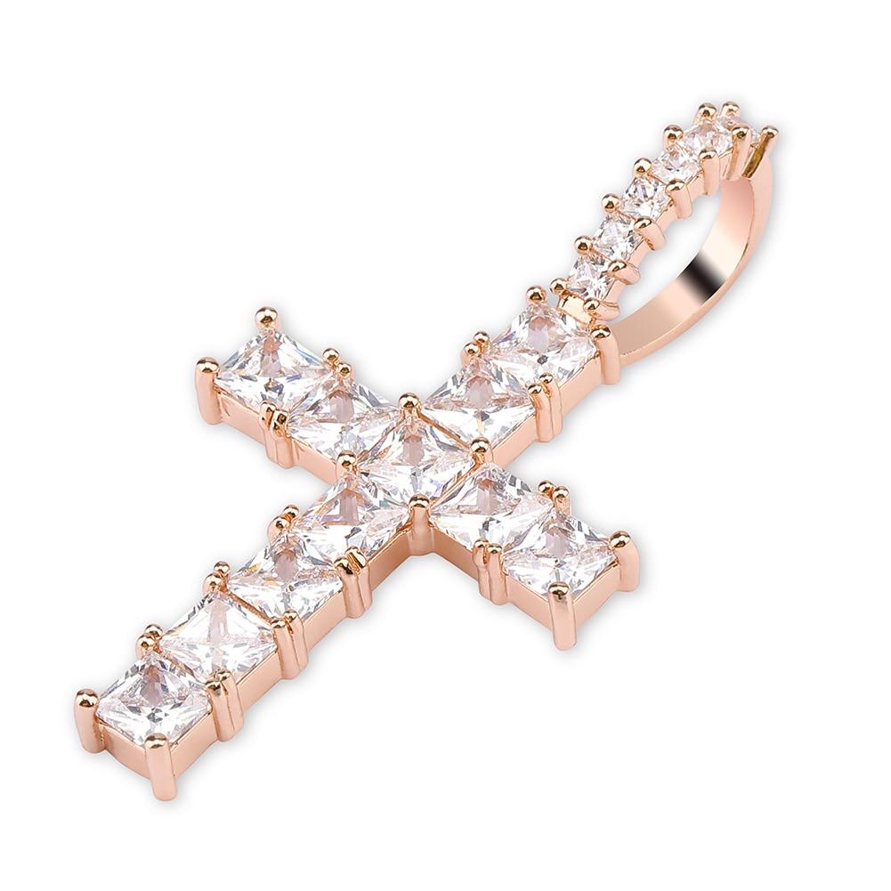 ICY BAGUETTE CROSS PENDANT 14K - ICECI