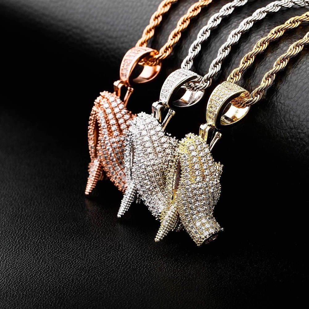 Knife Praying Hands Pendant 14K - ICECI
