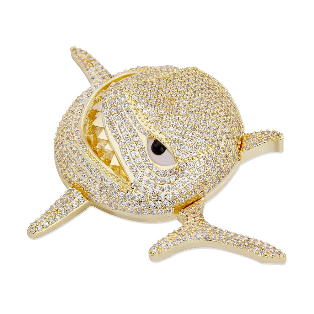 LARGE SHARK PENDANT 14K - ICECI