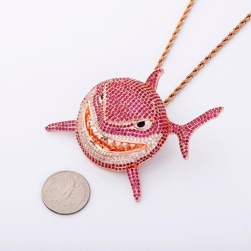 LARGE SHARK PENDANT 14K - ICECI