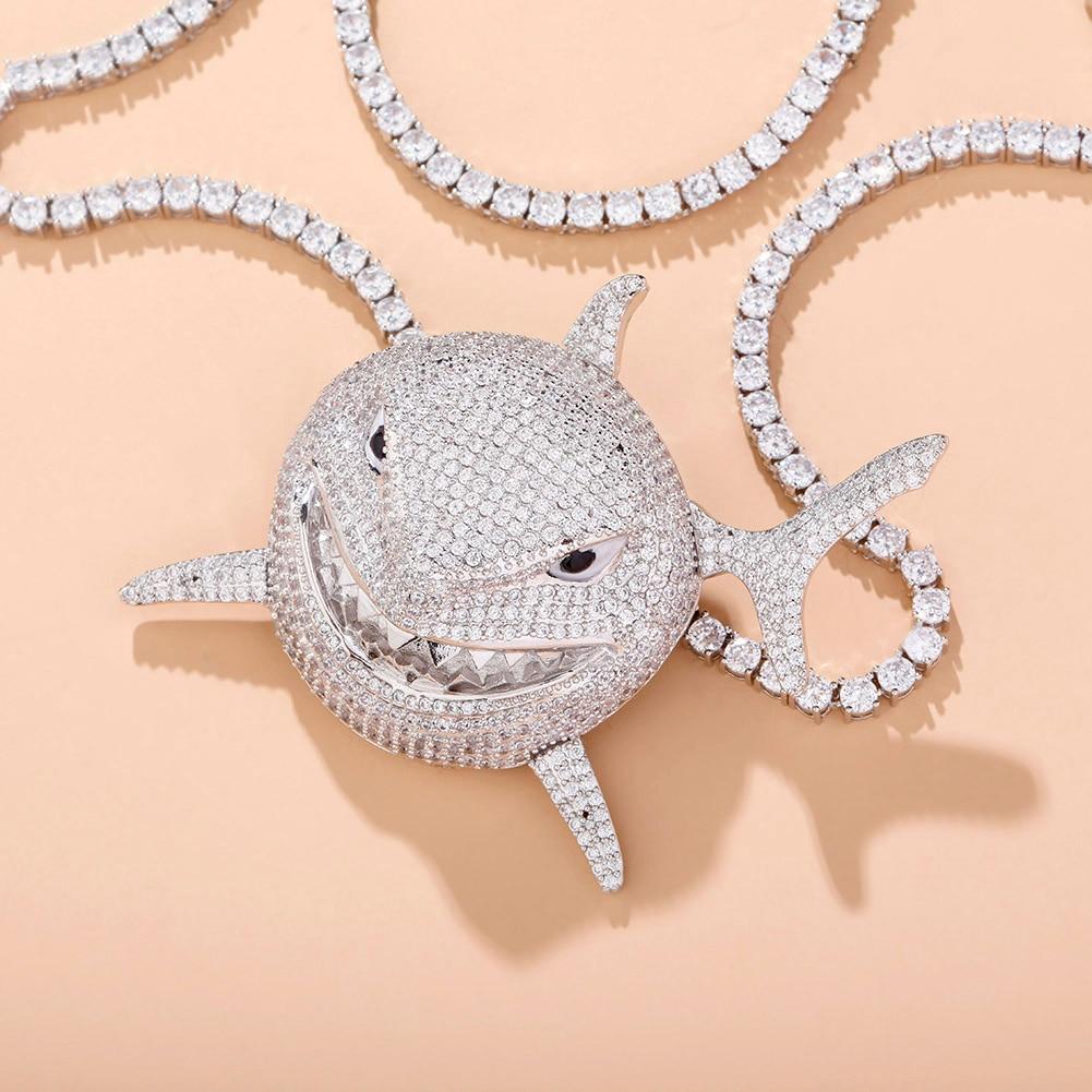 LARGE SHARK PENDANT 14K - ICECI