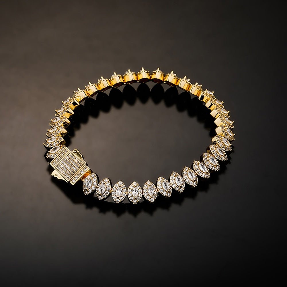 Marquise Cut Cluster Tennis Bracelet 14K - ICECI